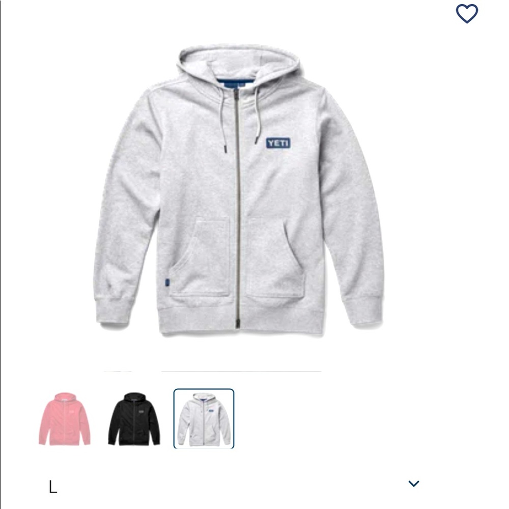 YETI Brushed fleece hoodie full zip.